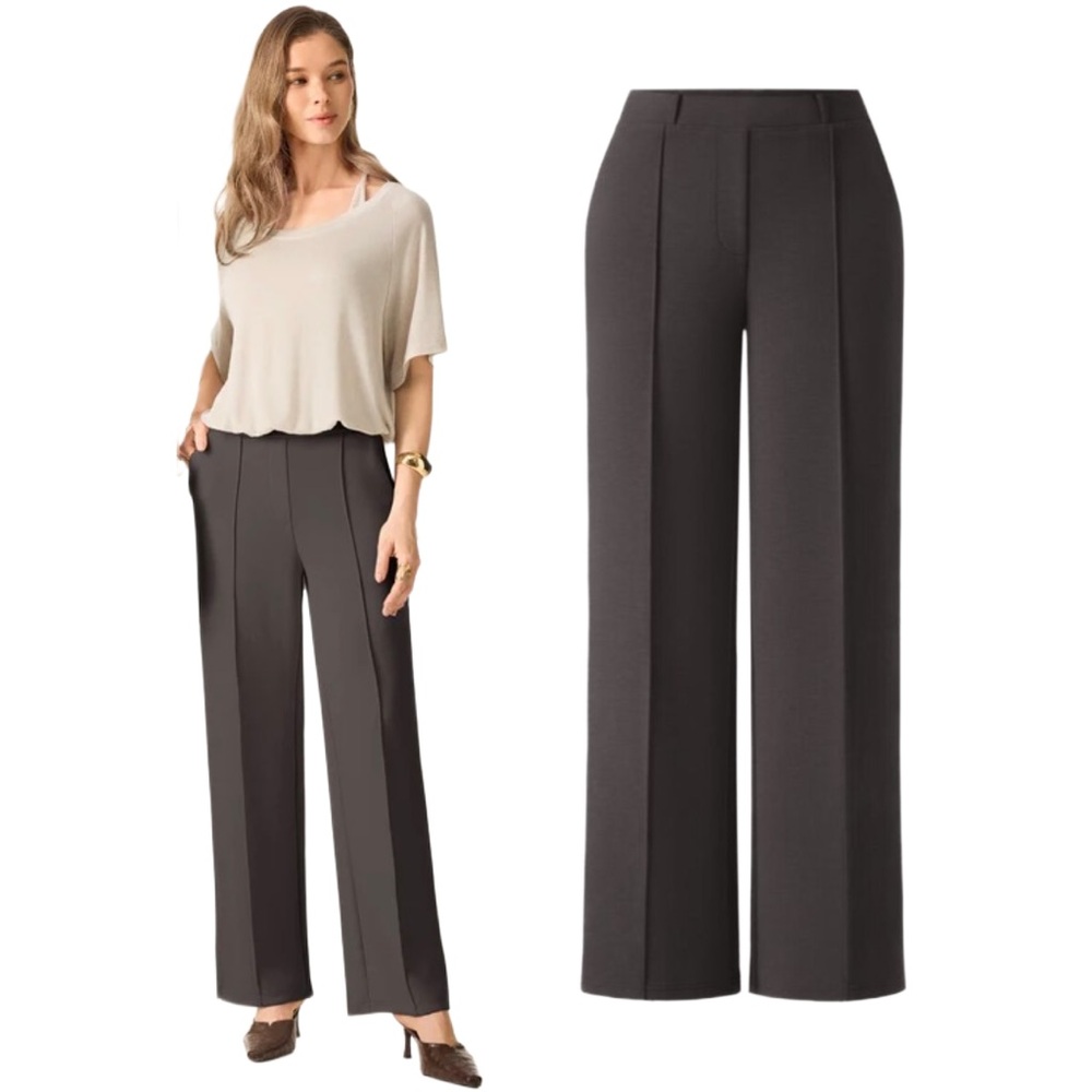 NWT OGL MOVE Wrinkle-Resistant Mid Rise Straight Leg Pants with Pockets
